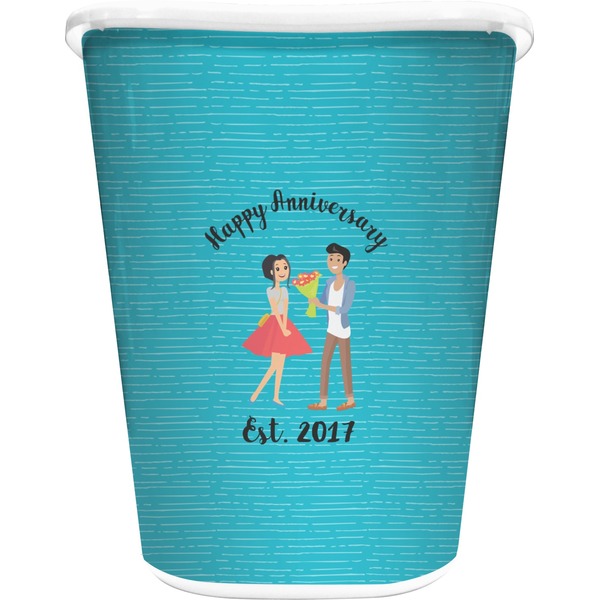 Custom Happy Anniversary Waste Basket (Personalized)