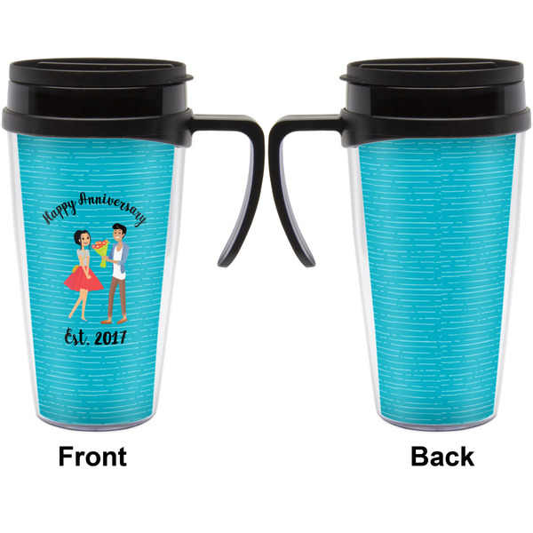 Happy Anniversary Travel Mug with Black Handle - Approval