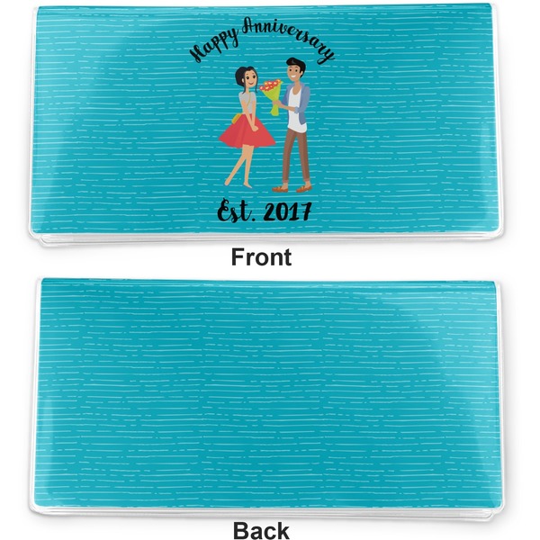 Happy Anniversary Vinyl Check Book Cover - Front and Back