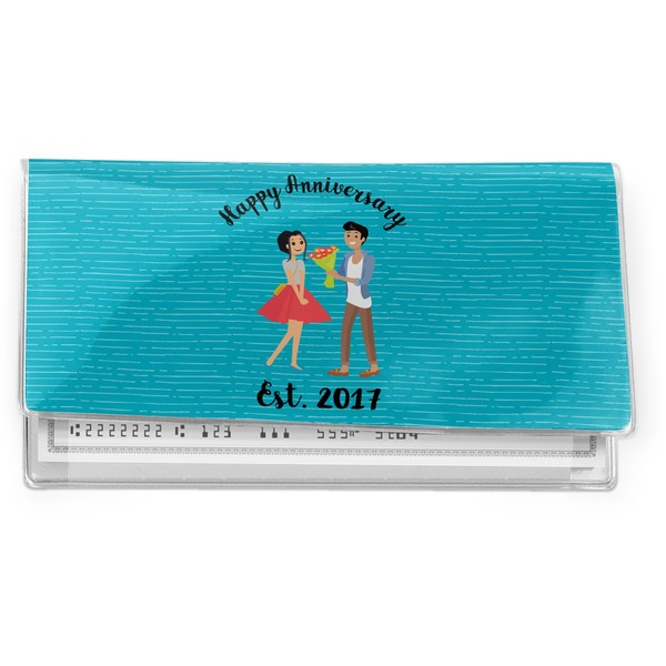 Custom Happy Anniversary Vinyl Checkbook Cover (Personalized)