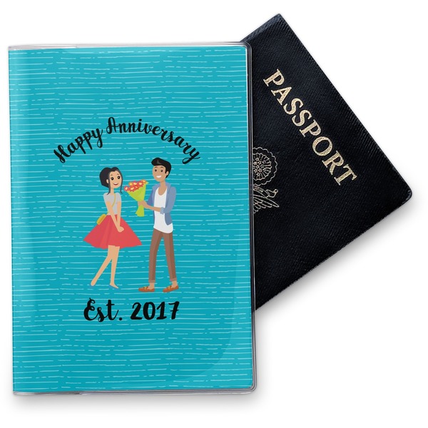 Custom Happy Anniversary Vinyl Passport Holder (Personalized)