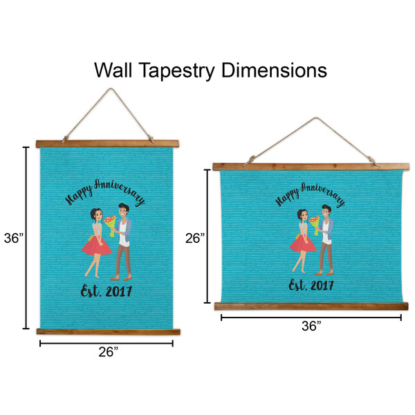 Happy Anniversary Wall Hanging Tapestries - Parent/Sizing