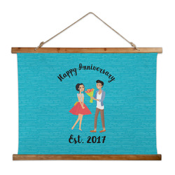 Happy Anniversary Wall Hanging Tapestry - Wide (Personalized)