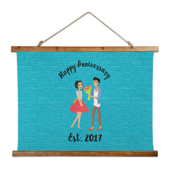 Happy Anniversary Wall Hanging Tapestry - Wide (Personalized)
