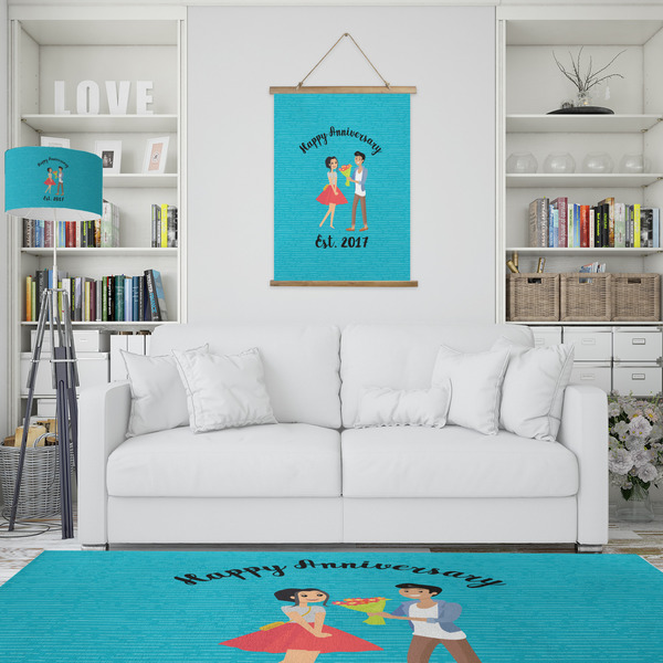 Happy Anniversary Wall Hanging Tapestry - Portrait - IN CONTEXT