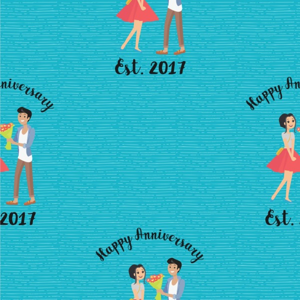 Custom Happy Anniversary Wallpaper & Surface Covering (Water Activated 24"x 24" Sample)