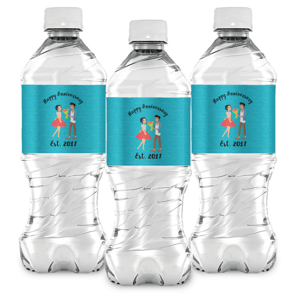 Happy Anniversary Water Bottle Labels - Front View