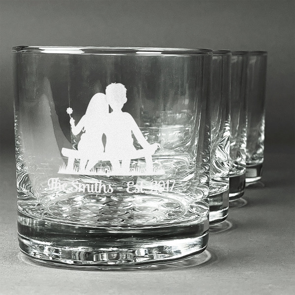 Custom Happy Anniversary Whiskey Glasses (Set of 4) (Personalized)