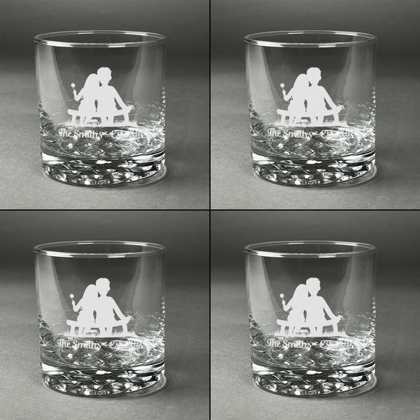 Happy Anniversary Whiskey Glasses - Set of 4 all Engraved
