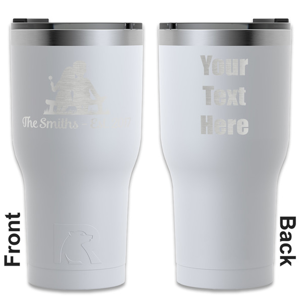 Custom Happy Anniversary RTIC Tumbler - White - Engraved Front & Back (Personalized)
