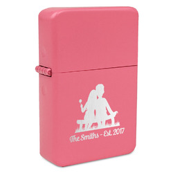Happy Anniversary Windproof Lighter - Pink - Single Sided (Personalized)