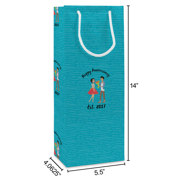 Happy Anniversary Wine Gift Bag - Dimensions