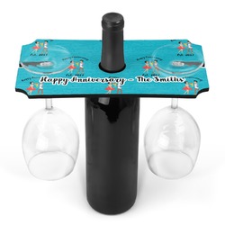 Happy Anniversary Wine Bottle & Glass Holder (Personalized)
