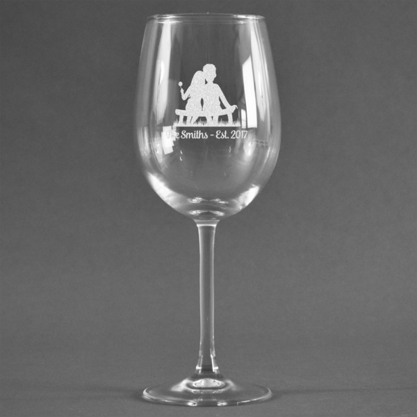 Custom Happy Anniversary Wine Glass - Engraved (Personalized)