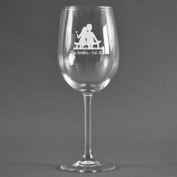 Custom Happy Anniversary Wine Glass - Engraved (Personalized)