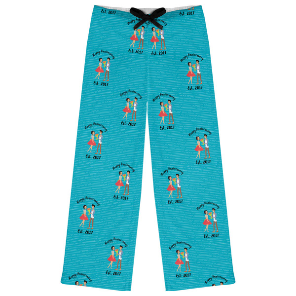 Custom Happy Anniversary Womens Pajama Pants - M (Personalized)