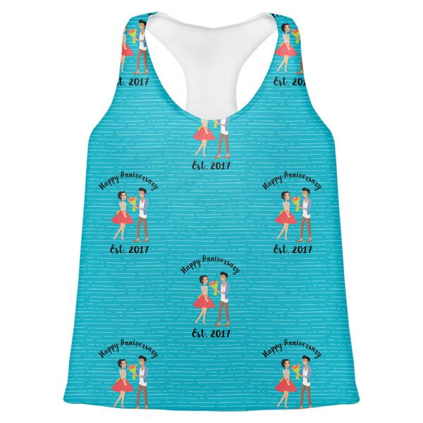 Custom Happy Anniversary Womens Racerback Tank Top - Small (Personalized)