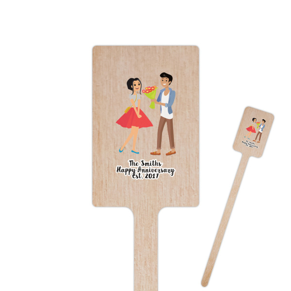 Custom Happy Anniversary Rectangle Wooden Stir Sticks (Personalized)
