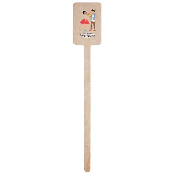Happy Anniversary Wooden 6.25" Stir Stick - Rectangular - Single Stick