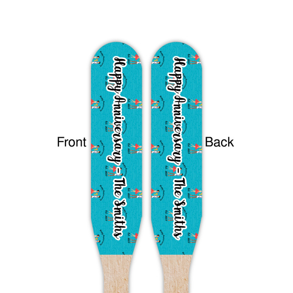 Happy Anniversary Wooden Food Pick - Paddle - Double Sided - Front & Back