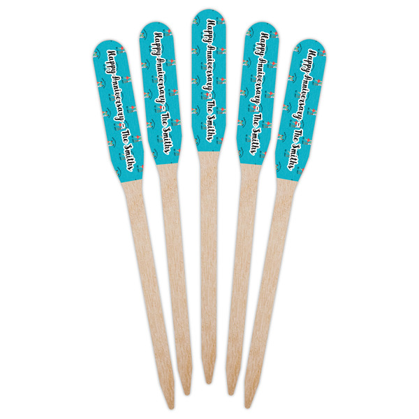 Happy Anniversary Wooden Food Pick - Paddle - Fan View