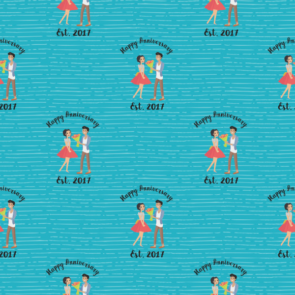 Happy Anniversary Wrapping Paper Square