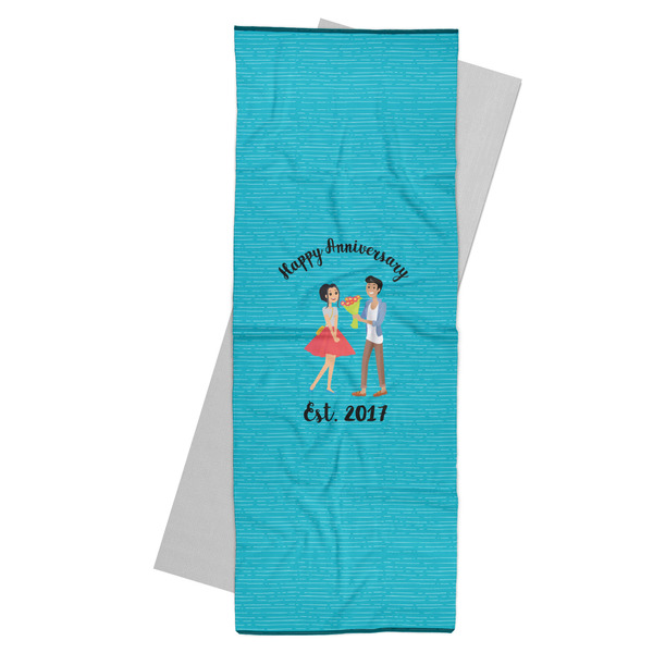 Custom Happy Anniversary Yoga Mat Towel (Personalized)
