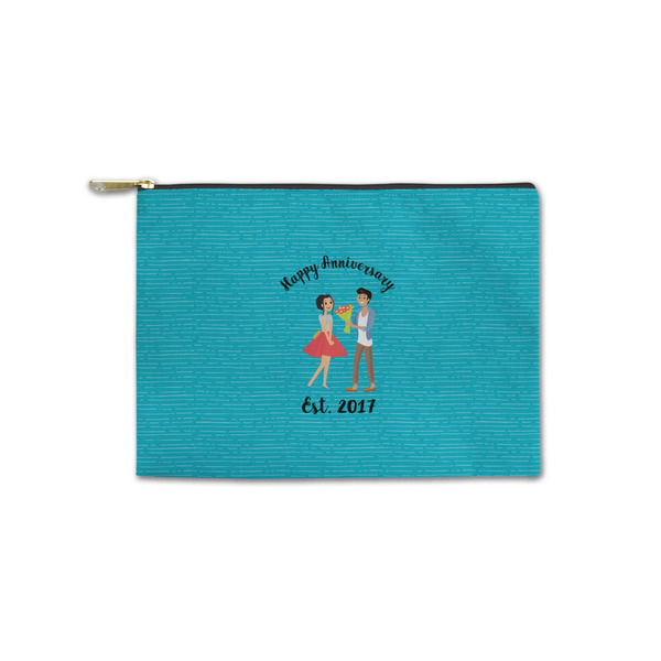 Custom Happy Anniversary Zipper Pouch - Small - 8.5"x6" (Personalized)