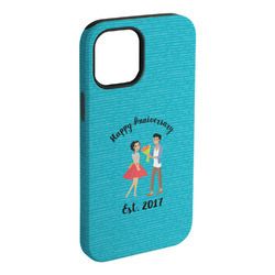 Happy Anniversary iPhone Case - Rubber Lined - iPhone 15 Plus (Personalized)