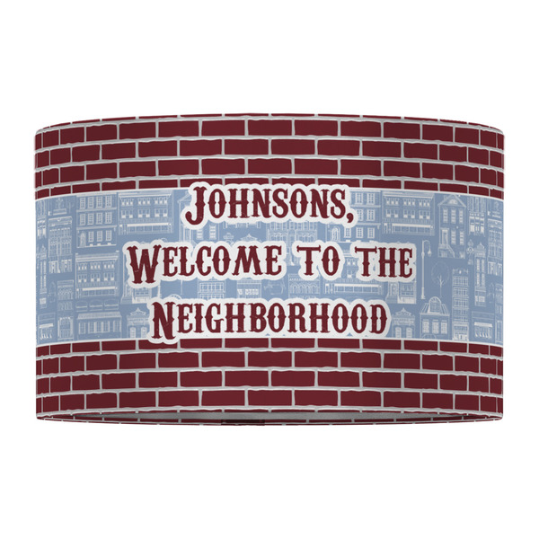 Housewarming 12" Drum Lampshade - FRONT (Fabric)