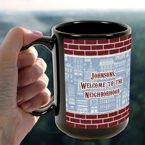 Housewarming 15oz. Black Mug - LIFESTYLE