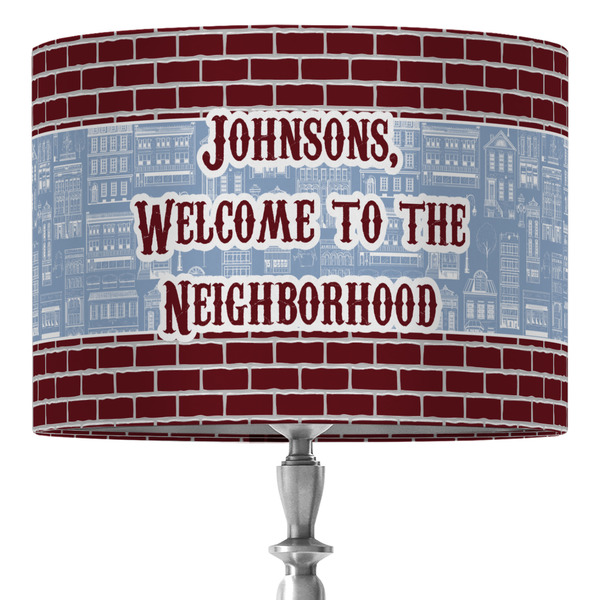 Custom Housewarming 16" Drum Lamp Shade - Fabric (Personalized)