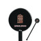 Housewarming Black Plastic 5.5" Stir Stick - Round - Closeup