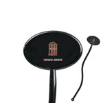 Housewarming 7" Oval Plastic Stir Sticks - Black - Single Sided (Personalized)