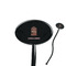 Housewarming Black Plastic 7" Stir Stick - Oval - Closeup