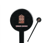 Housewarming 7" Round Plastic Stir Sticks - Black - Double Sided (Personalized)