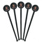 Housewarming Black Plastic 7" Stir Stick - Round - Fan View