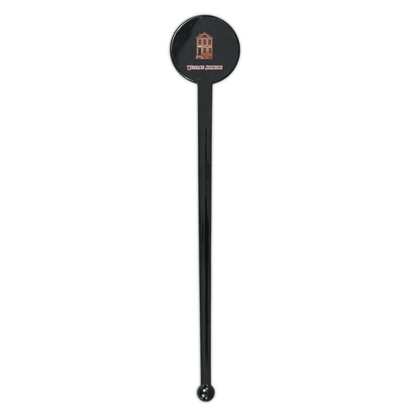 Housewarming Black Plastic 7" Stir Stick - Round - Single Stick