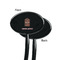 Housewarming Black Plastic 7" Stir Stick - Single Sided - Oval - Front & Back