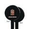Housewarming Black Plastic 7" Stir Stick - Single Sided - Round - Front & Back