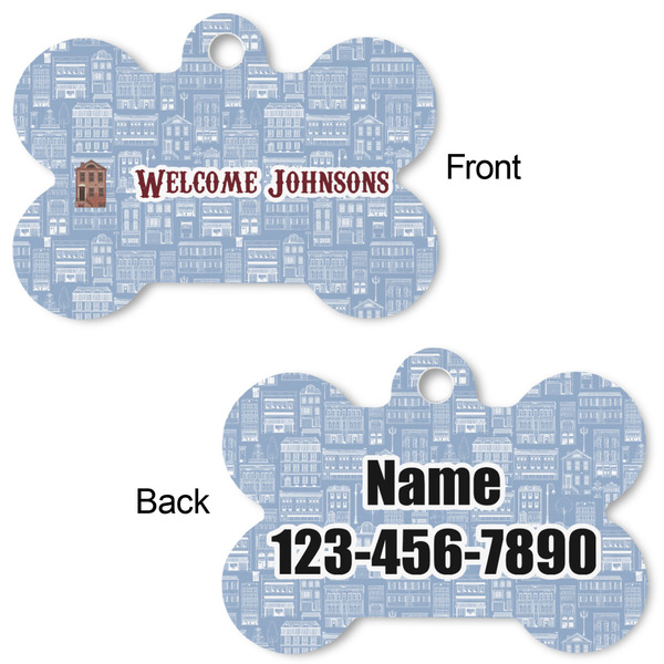 Housewarming Bone Shaped Dog Tag - Front & Back