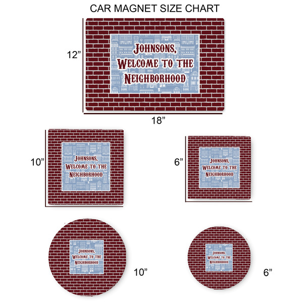 Housewarming Car Magnets - SIZE CHART