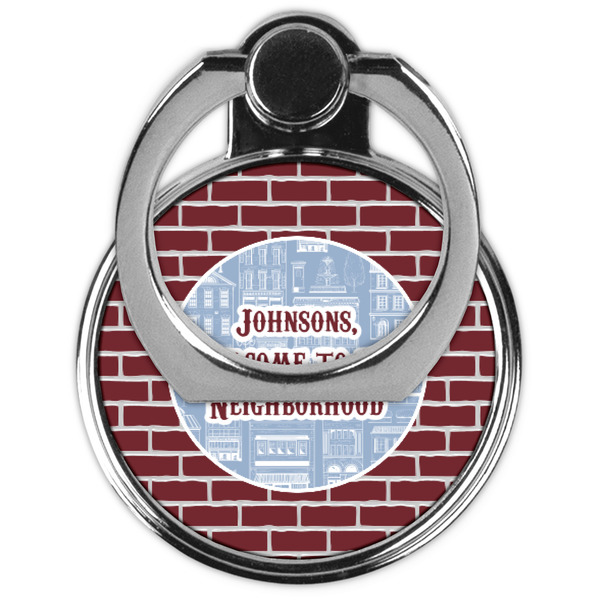 Housewarming Cell Phone Ring Stand & Holder - Front (Collapsed)