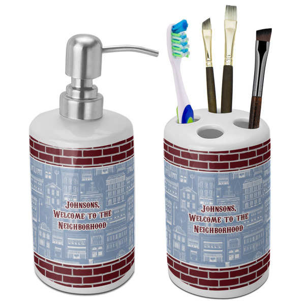 Custom Housewarming Ceramic Bathroom Accessories Set (Personalized)