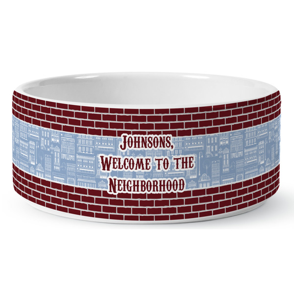 Housewarming Ceramic Dog Bowl - Medium - Front
