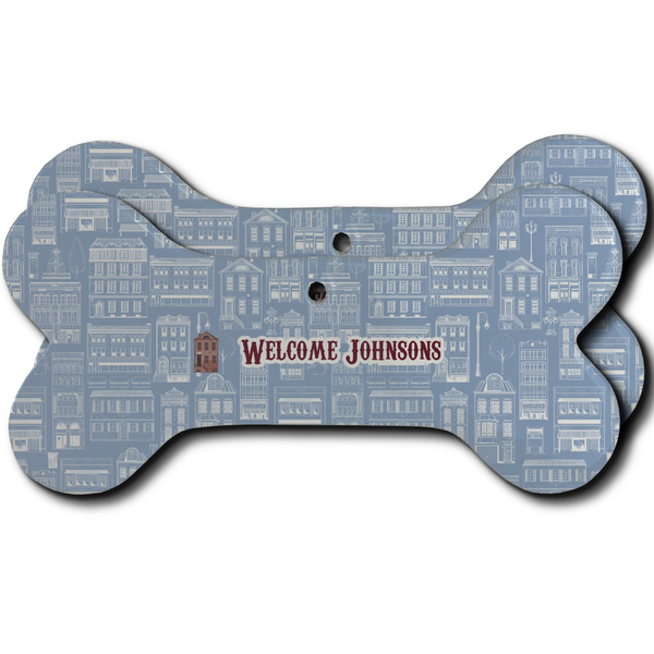 Custom Housewarming Ceramic Dog Ornament - Front & Back w/ Name or Text