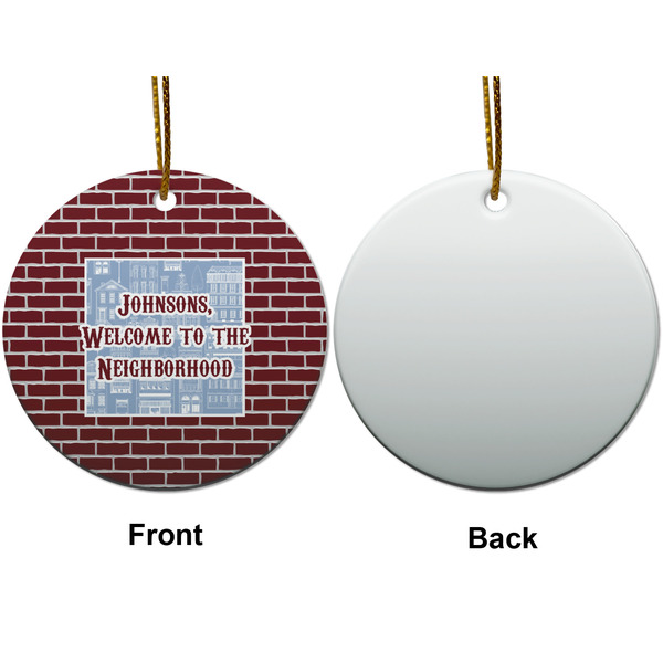 Housewarming Ceramic Flat Ornament - Circle Front & Back (APPROVAL)