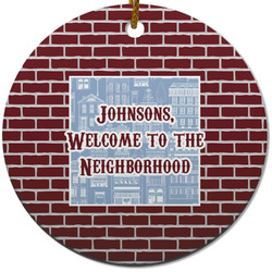 Housewarming Round Ceramic Ornament w/ Name or Text