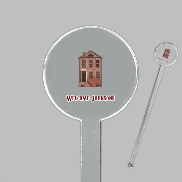 Housewarming Clear Plastic 7" Stir Stick - Round - Closeup