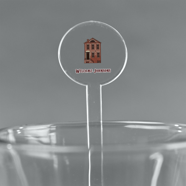 Custom Housewarming 7" Round Plastic Stir Sticks - Clear (Personalized)